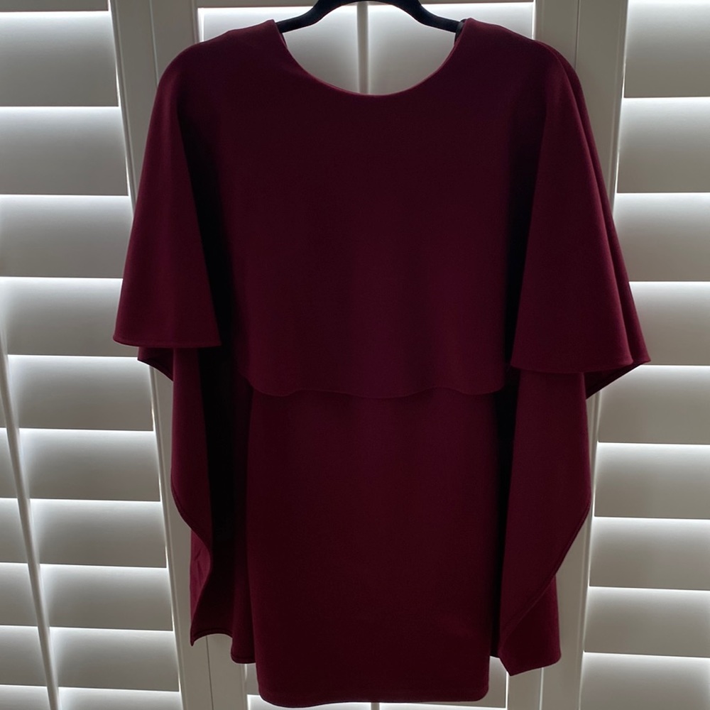 Wine color mini dress with shall slevees. Size Xs